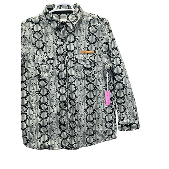 SIMPLY SOUTHERN Shacket - Snake Gray/Black- Size XL -New NWT - Picture 2 of 11